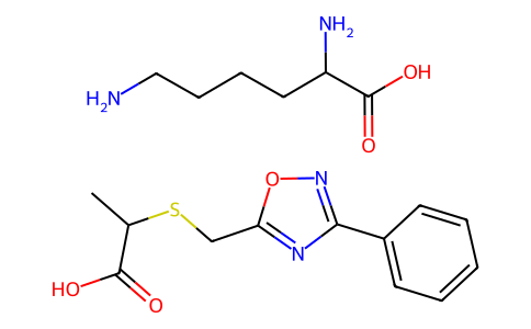 L-Lysine, mono(2-(((3-phenyl-1,2,4-oxadiazol-5-yl)methyl)thio)propanoate) 61560-15-4